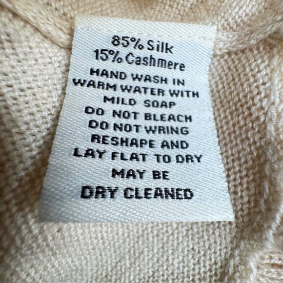 Claudia Nichole Luxury Silk/Cashmere Cream Ruffle Pullover Sweater Sz Med - Picture 12 of 12